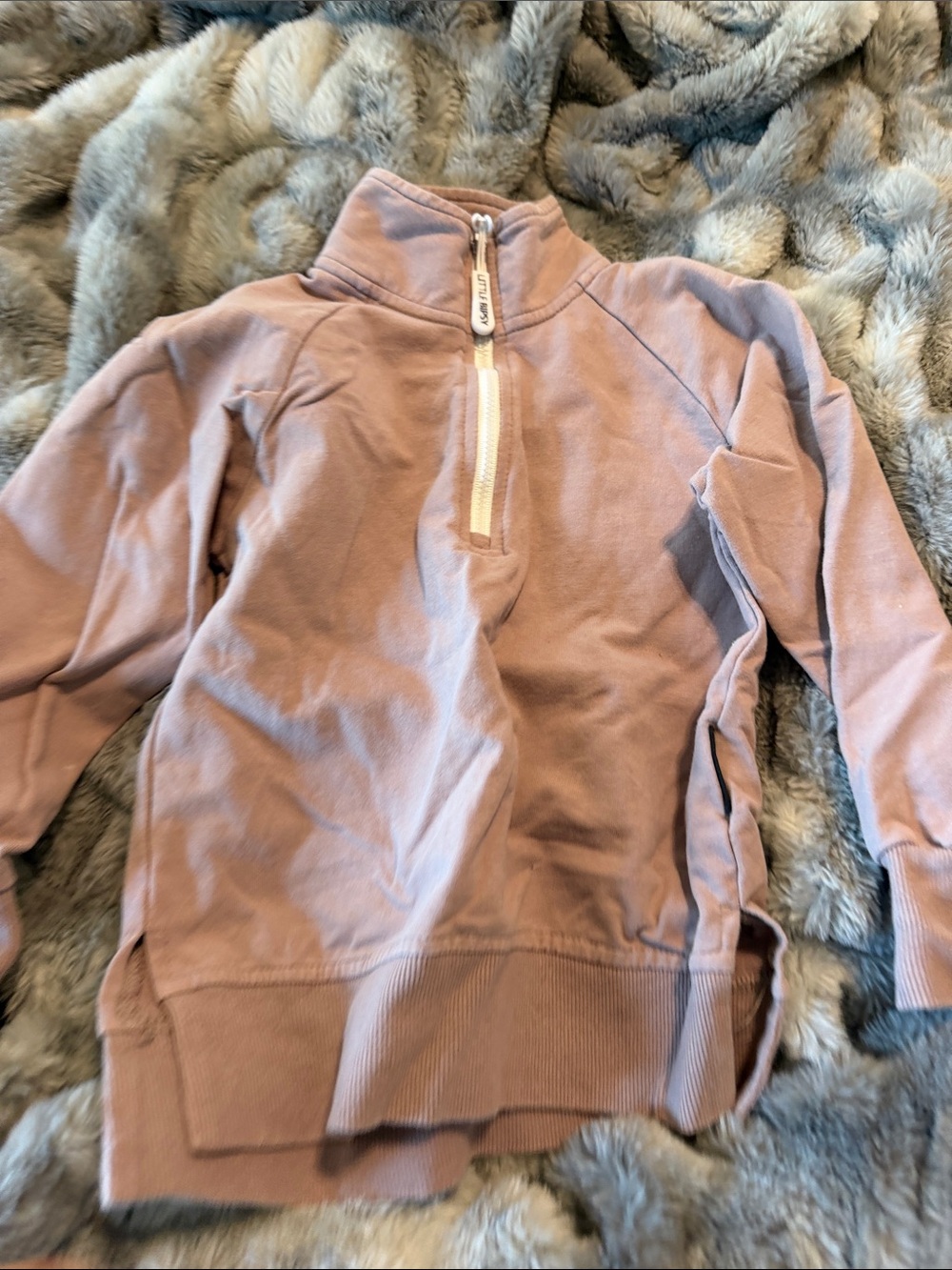 Little Bipsy Mauve Half-Zip Pullover Jacket